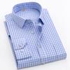 Autumn Plaid Casual Long Sleeve Shirt Men's Simple Classic Business Office Formal Shirts Fashion Soft Breathable Party Dress