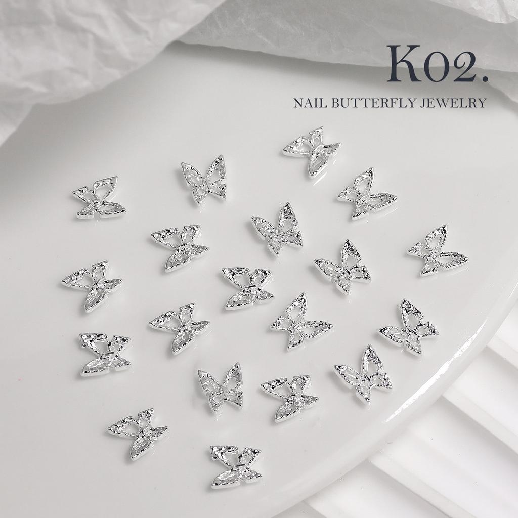 20Pcs 3D Nail Charms Butterfly Shape for Women Girls DIY Nail Art Decoration Craft Accessories