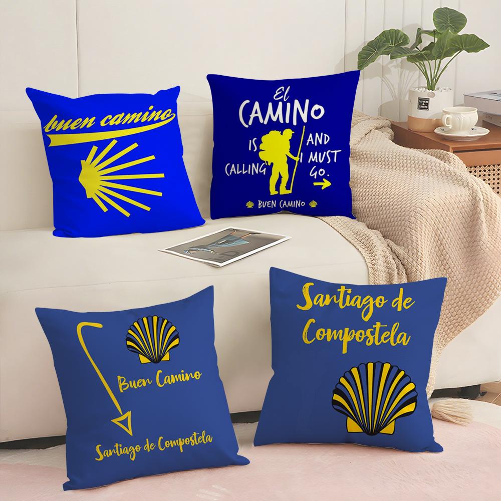 Movie C-Camino De Santiago Cushion Cover Soft Short Plush Pillow Cover Smooth Cozy Texture Aesthetic Cushion Case Home Decor