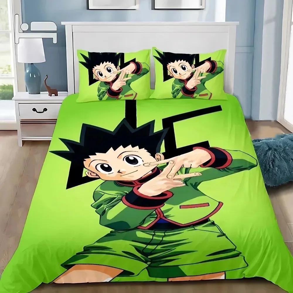 3D Print Anime Hunter x Hunter Bedding Set,Girls Adult Single Twin Queen Size, Duvet Cover Pillowcase Bedding