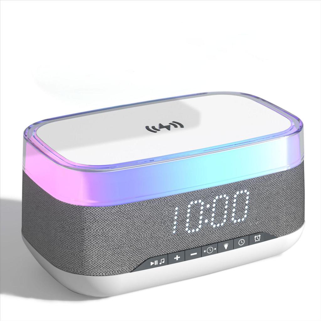 Multi-functional Wireless Charger & Bluetooth Speaker with Digital Clock