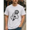 Mikrofon Boxhandschuh Design Herren T-Shirt mit Aufdruck, Neue atmungsaktive Herrenbekleidung, Modischer Stil, Einfaches gestricktes T-Shirt für Herren
