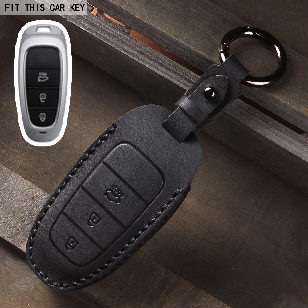 

Leather Car Key Case Cover Fob for Hyundai Sonata Sel Ev 6 Ev 8 IONIQ 5 Nexo DN8 Fe Tucson Sonata Staria NX4 Ioniq чёрный