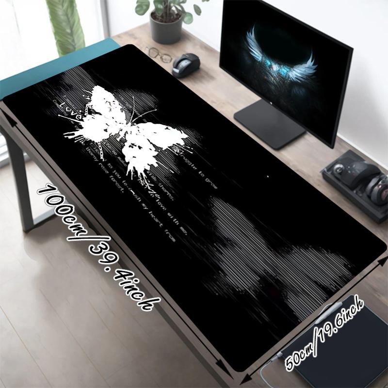 1Pc Butterfly Rain Gaming Mouse Pad Keyboard Desk Mat Non-slip Rubber Lock Edge Waterproof Computer Mousepad for Office Home Decor Y175
