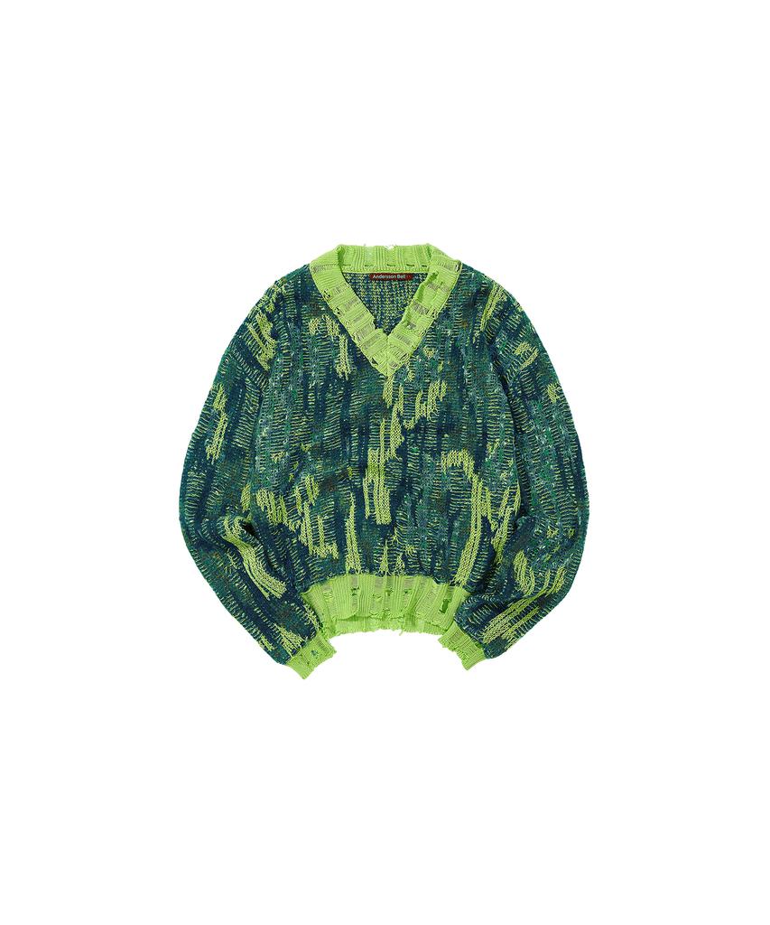 ADSB ANDERSSON BELL Saydon Spider V-Neck Sweater Atb861M(Multi)