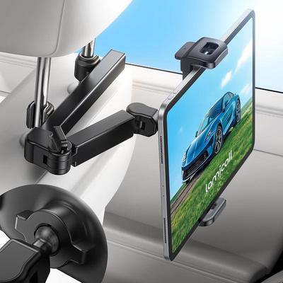 Car Headrest Tablet Holder – Lockable 3-in-1 Extension Arm, Backseat Mount for iPad Pro/Air/Mini/Fire HD, Road Trip Essentials for Kids