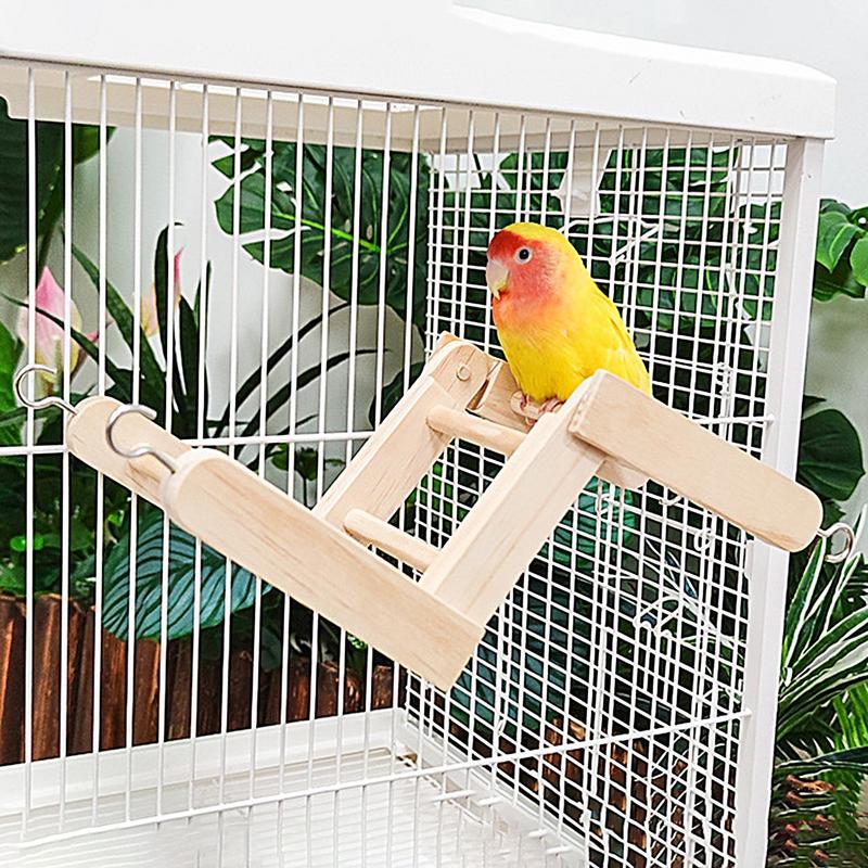 Bird Cage Ladder Wooden Cage Climbing Ladder Multipurpose Beak Grinding Toys Bird Climbing Toys For Standing Climbing Resting