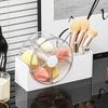 Storage Rack with Clear Windmill Shape Organizer Large Capacity Cosmetics Organizer Dustproof Cosmetic Case for Bathroom Desktop