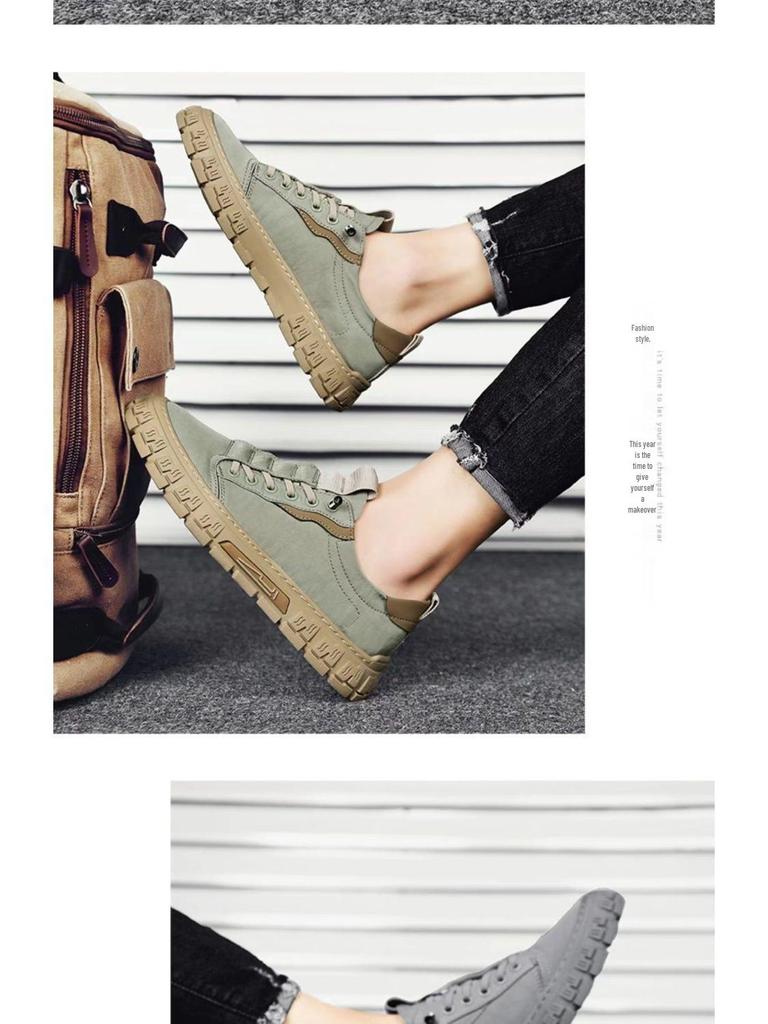2025 Men's Trendy Korean Canvas Shoes: Breathable, Odor-Resistant, Versatile for Spring & Autumn