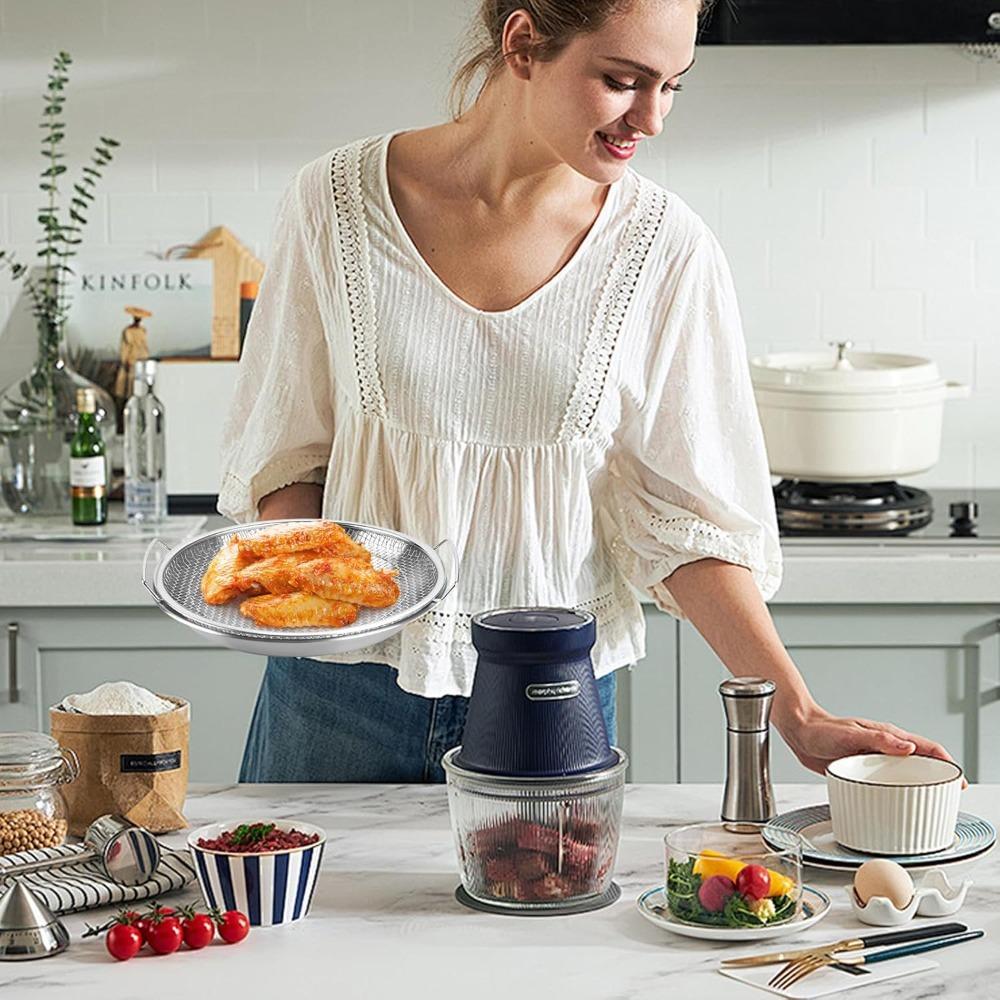 Stainless Steel Filter Tray, Oven Air Fryer Basket Round Mesh Basket, Frying Rack, Kitchen Water Filter, Dishwasher Safe