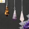 CSJA Rock Crystal Quartz Pendulum for Dowsing Rod Natural Stone Pendant Pendulos Pendules Radiesthesia Spiritual Products G690