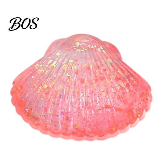 Shell Sensory Toy Mini Glitter Squeeze Toy, Stress Relief Sugar Ball Transparent Anti-stress Fidget Soft Stretchy Ocean Anxiety