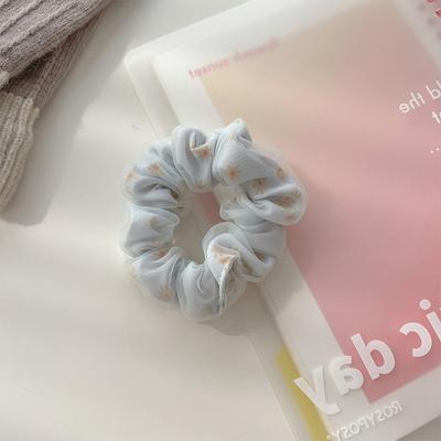 Elastici per capelli in organza di seta a doppio strato con fiori dolci per coda di cavallo per ragazze