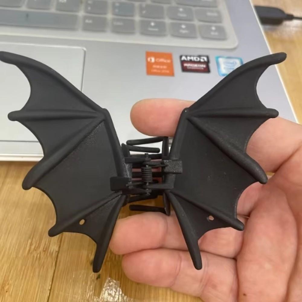 Matte Black Bat Wings Ponytail Holder Zinc Zinc Alloy Shark Clip Cute Halloween Hair Claw  Party