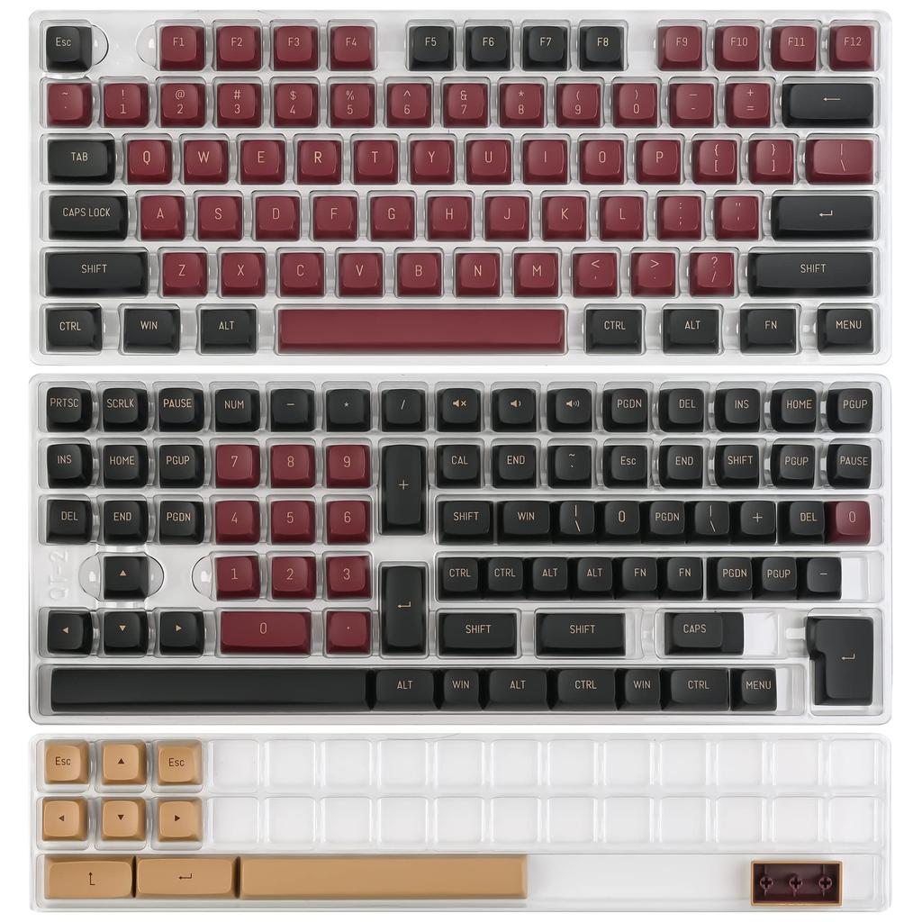 Red Warrior CSA Custom Keycaps, 160-Key Double-Shot Keycap Set for CherryGateron MX Switch 6064GK61 Gaming Mechanical Keyboards