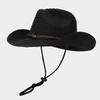 Summer Trendy Wide Brim Sun Hat Outdoor Western Cowboy Sun Shade Fisherman Cap Adjustable Breathable Unisex Men Women Hats