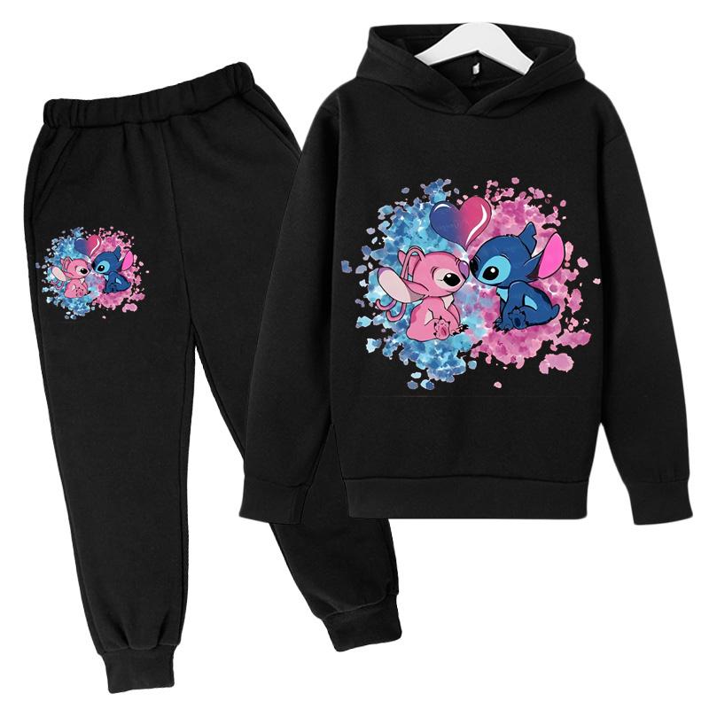 Casual Print Simple Suit Fashion Sweatshirt Loose Clothing Sets Kids Unisex