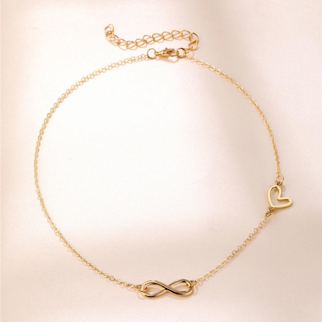 Unique Lock Stylish Chain Necklace For Women With Beautiful Heart And Infinity Elements