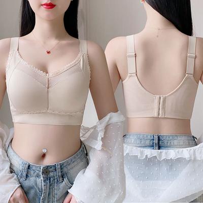 Reggiseno Sportivo Regolabile in Pizzo da Donna Taglie Forti, Coppa Piena, Senza Ferretto, Sottile, Traspirante, per Seno Abbondante, Mostra Seno Piccolo