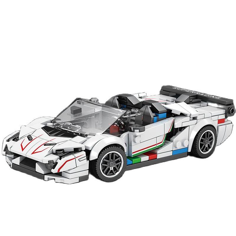Non-Toxic 348Pcs City Racing Car Building Blocks 1:24 Scale Speed Vehicle Model Assembly Bricks Toys Desktop Ornaments Kids Holiday Gifts