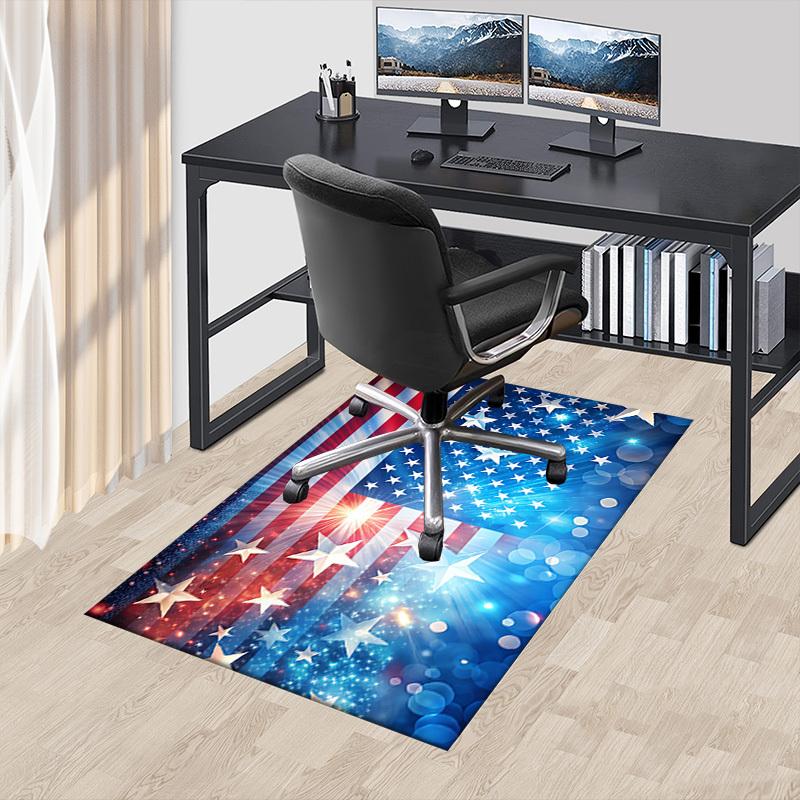 

American Flag Stars Crystal Velvet Office chair mat Area Rug - Non-Slip, Floor Mat, Office Desk Chair Rugs,Christmas Gift-1106203 60cm by 90cm