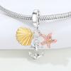 Panpoki Copper Shell Starfish Anchor Bead Genuine Pendant Bracelets Charms Jewellery Party DoItYourself Trendy Gift