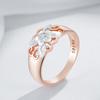 Trend Natural Zircon Flower Rings For Women Unique  Rose Gold And  Color Mix Vintage Wedding Fine Jewelry