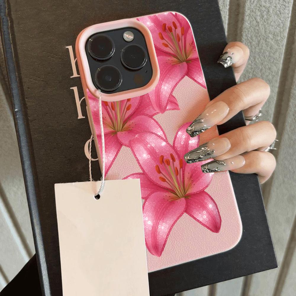 Magnifique Housse de Téléphone Motif Cuir Litchi Fleurs de Luxe Pour Redmi Note 14 13 12 11 10 9 8 Pro Plus 4G 5G Coque antichoc