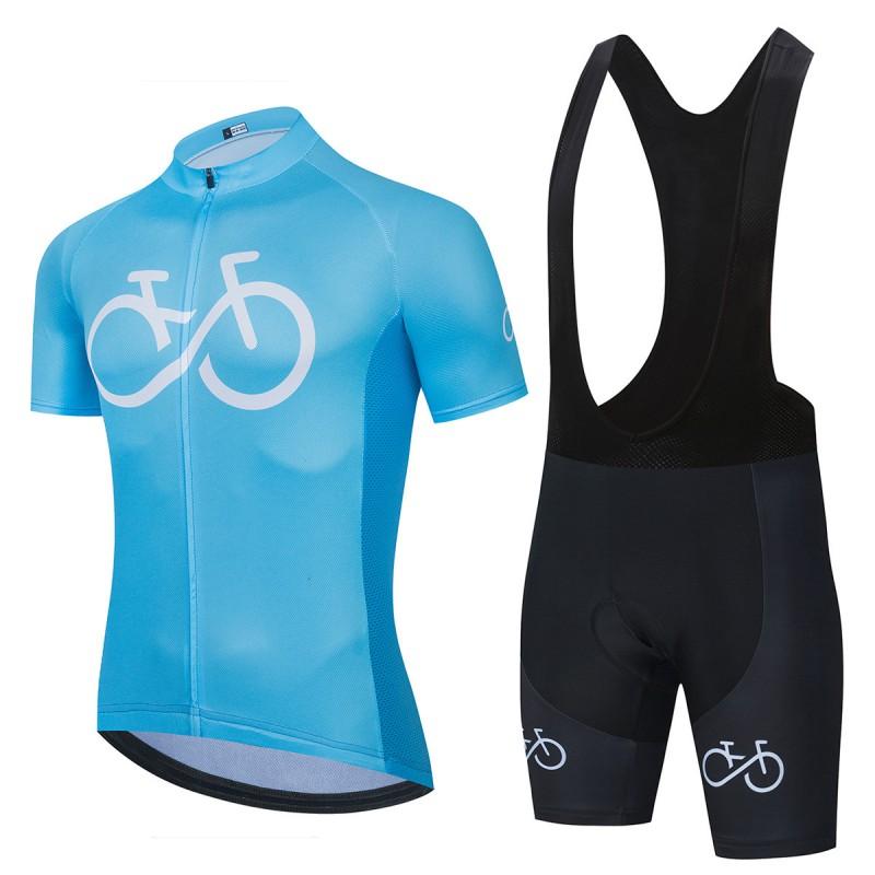 Mens Breathable Cycling Jersey Bib Shorts Set Short Sleeve Riding Outfit Road Bike MTB
