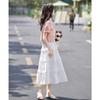 Women's Lace-Spliced Denim Top & Midi Dress Set