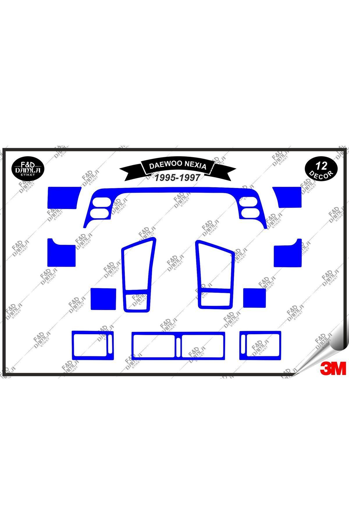 

Daewoo Nexia 1995-1997 Torpido Konsol Trim Göğüs Maun Kaplama Set 12 Parça Mavi