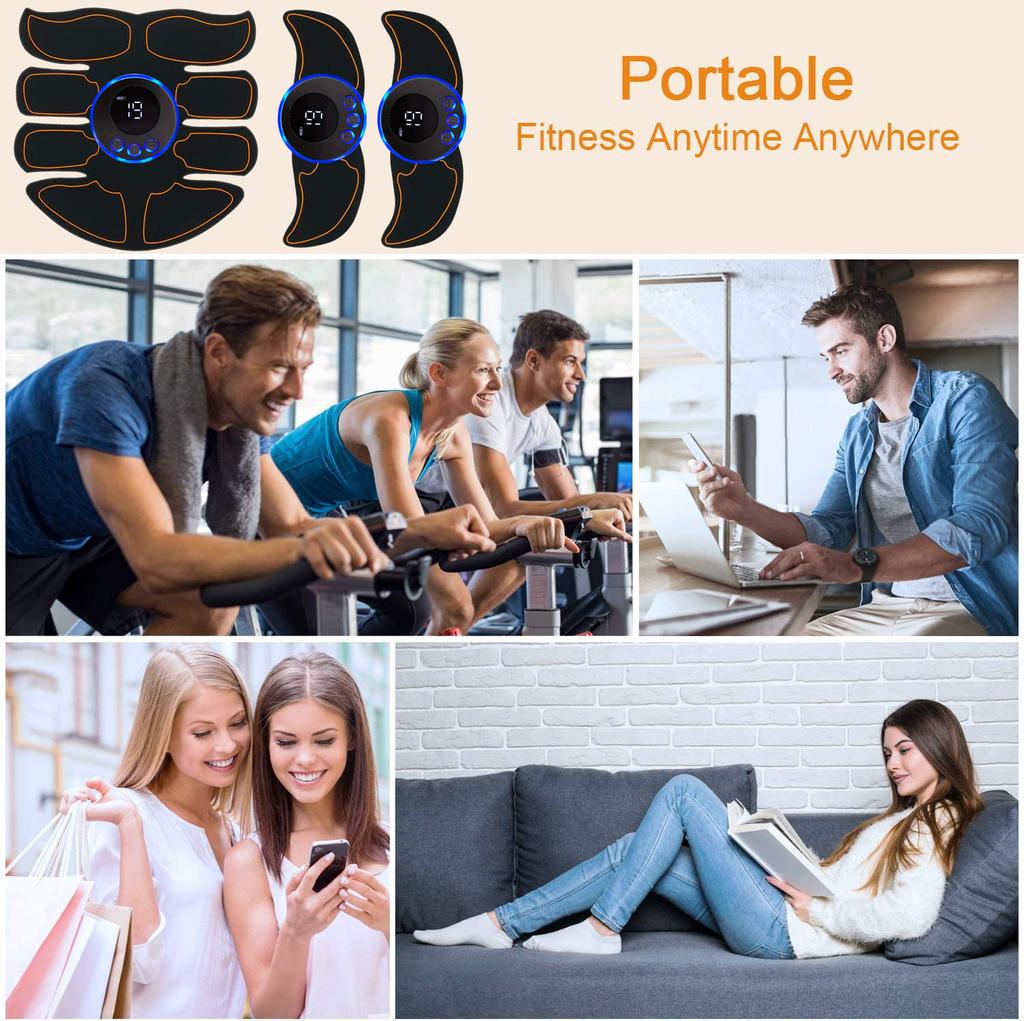 USB Charging 8 Abdominal Muscle Massager for Waist and Abdominal Muscle Training Slimming Massage and Fitness Patches