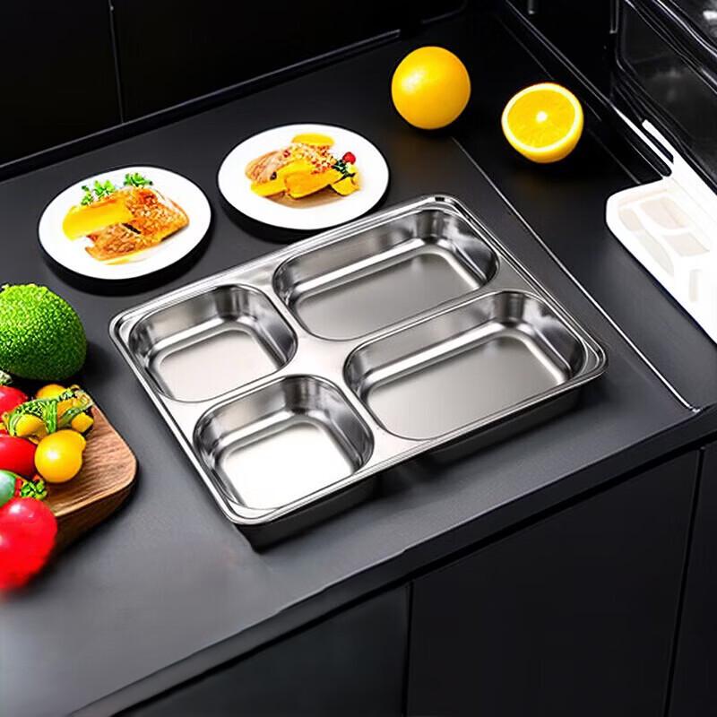 777 Stainless Steel 304 Divided Lunch Tray 24x17x3.5cm