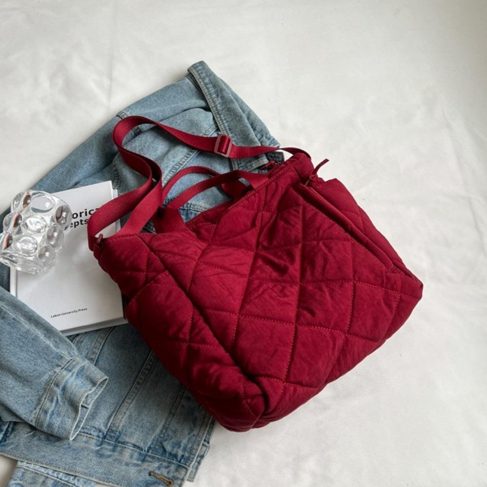 Korean Style Quilt Puffer Bag Casual Underarm Tote Bag Fashionable Down Bag  Lady