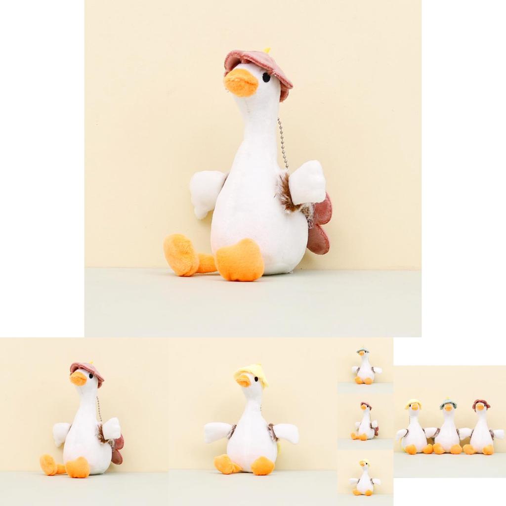 Adorable White Goose Plush Toy Keychain Cartoon Duck Doll Backpack Charm