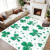 St. St. Patrick's Day Teppich Grün Kleeblatt Kleeblatt Schleife Druck Heimdekoration Wohnzimmerteppich Weiche Rutschfeste Matte Feiertagsgeschenk