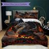Custom Name Dragon Castle Burn Bedding,Quilt Set Quilt Cover Pillowcase Home Birthday Gift(1 * Duvet Cover + 2 * Pillowcase, Without Core)_lx