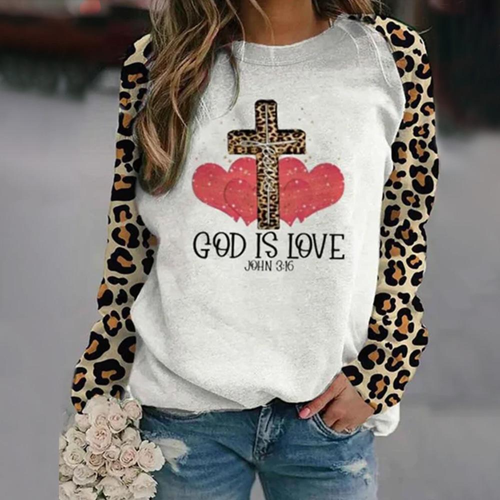 Damen Langarm Oberteil 3D Abstraktes Gesicht Gedrucktes Sweatshirt Rundhals Pullover Langarmshirt Herbst & Winter Übergröße