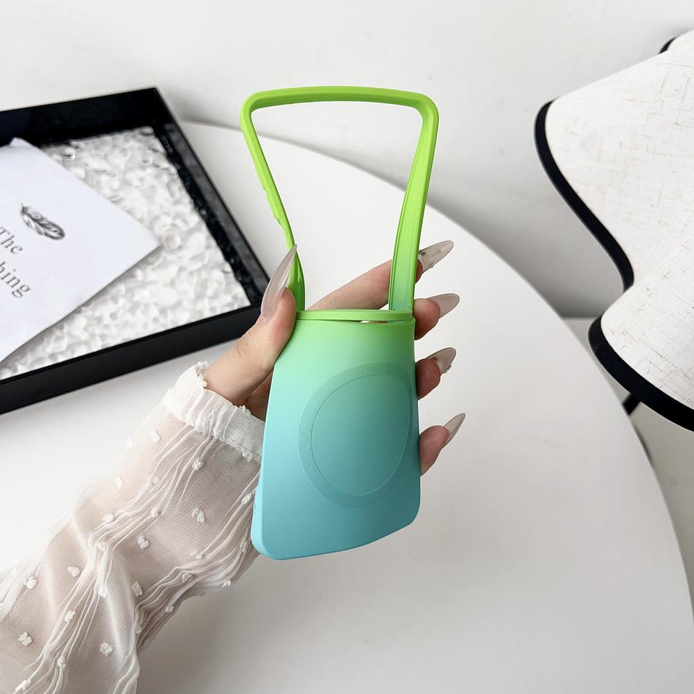 Soft Lliquid Two-tone Gradient Built-in Magnetic Coil Phone Case For Samsung Galaxy Z Flip 7 flip7 Camera Protect Cover