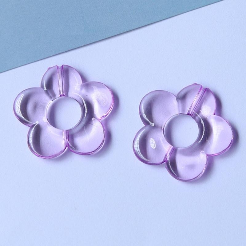 Colored Perforated Beads Hollow Flowers-Shaped Pendant DIY Clothing Accessories Earrings Hairpin Phone Shells Material