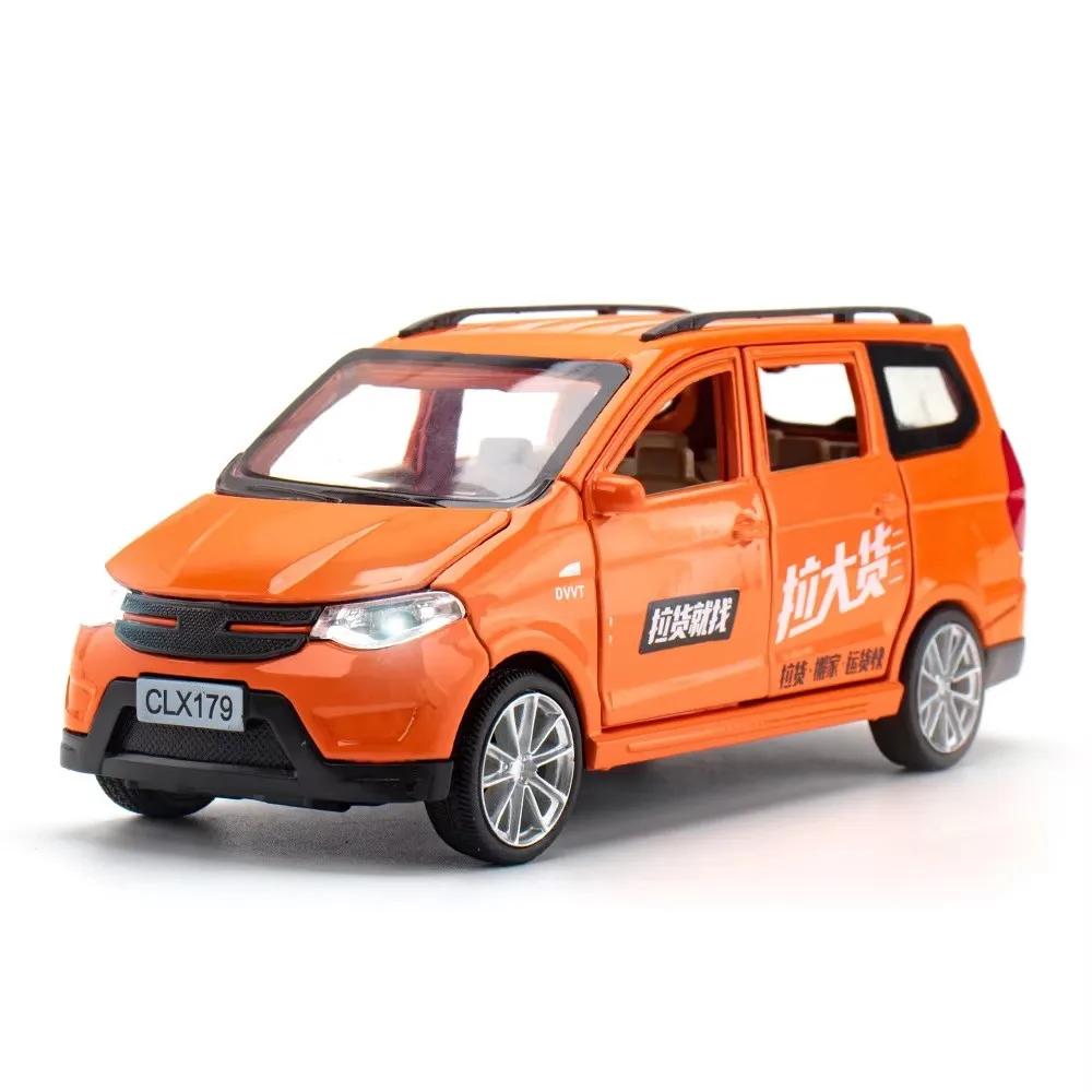 1:32 Wuling Rongguang Car Hongguang VAN Model Toys Diecast Alloy Truck Sound Light Pull Back Doors Opened Vehicle for Kids Gifts