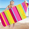 Classic Stripes Collection Digital-printed Polyester Superfine Fiber Double-sided Fleece Beach Vacation Bath Towel, Beach Towel