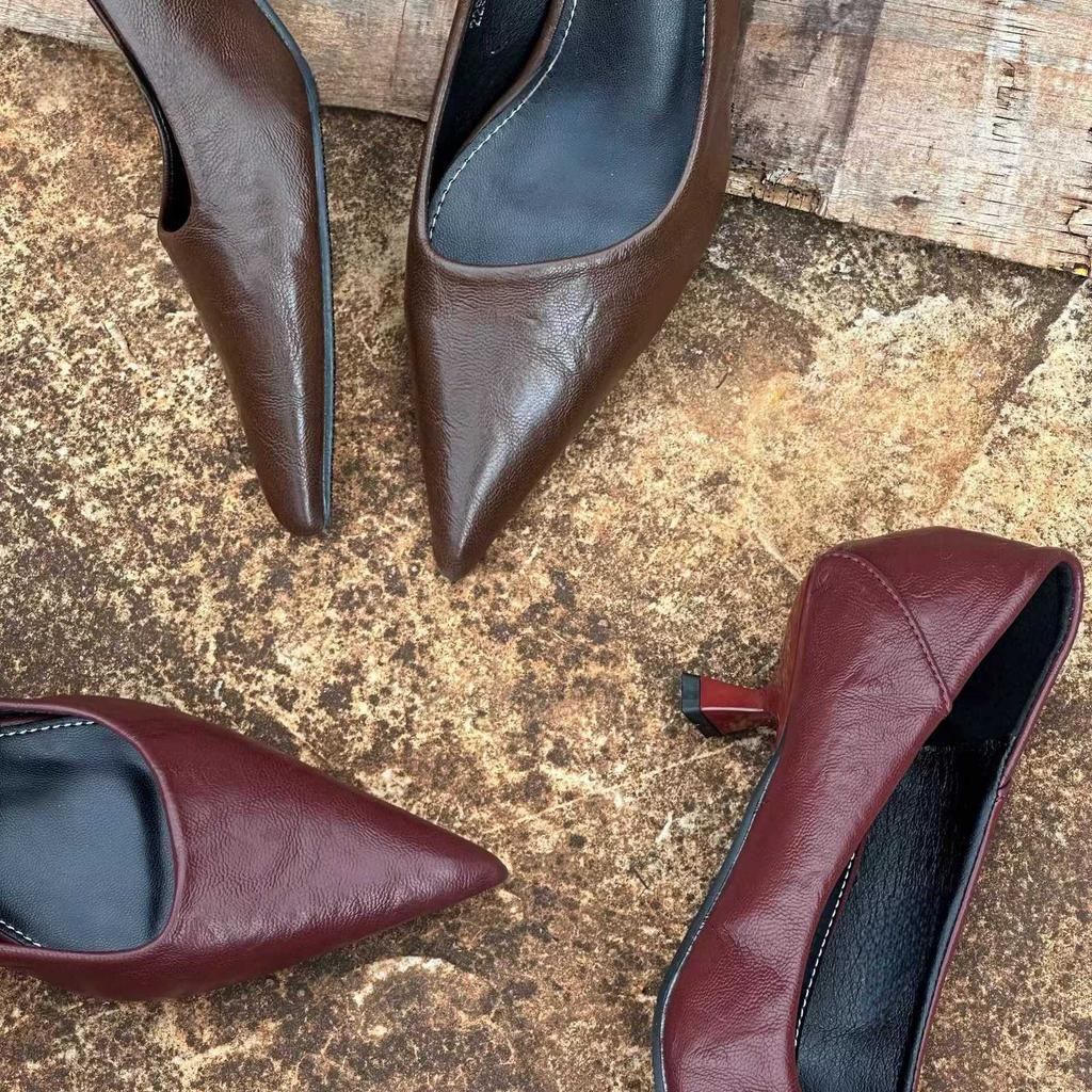 French Pointed Sexy Leopard Print Temperament Thin Heel High Heels 2025 Autumn and Winter New Versatile Commuter Light Mouth Single Shoes