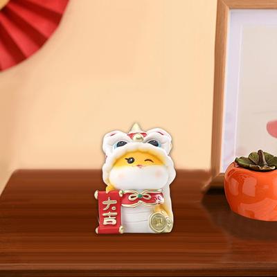 Cartoon Snake Ornament for Office Shelf Feng Shui Figurine Desktop Decor