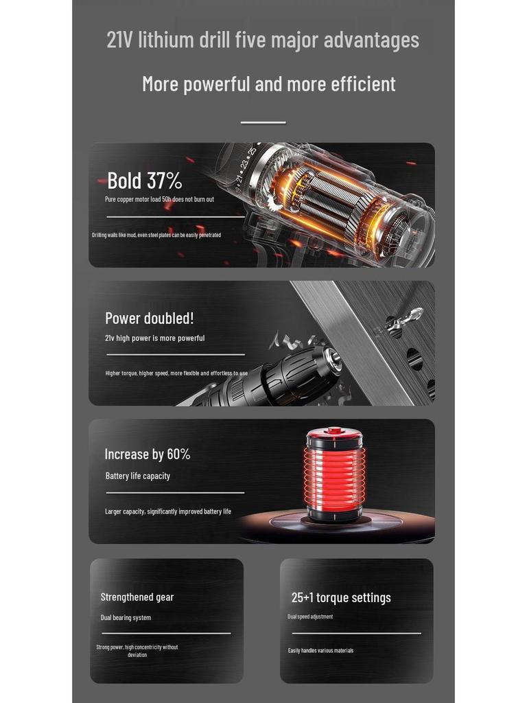 12V Multifunctional Electric Drill & Tool Set for Household Repairs