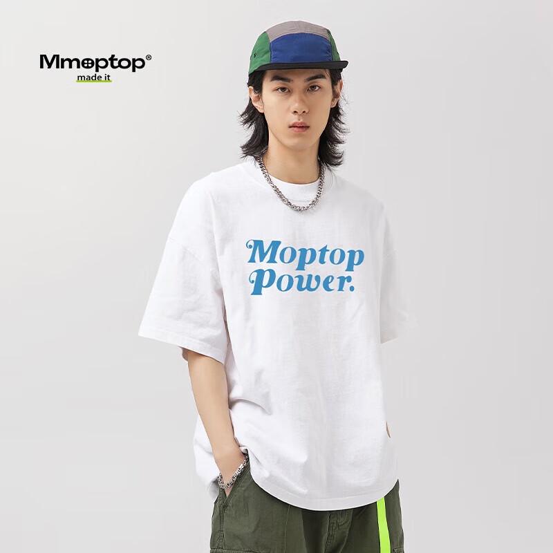 MMOPTOP High Street Trendy Letter Print Loose Fit Cotton T-Shirt