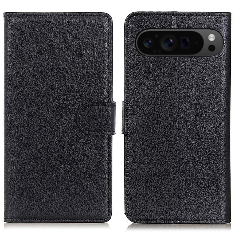 For Google Pixel 10 Pro XL/9 Pro XL Case PU Leather Litchi Texture Folio Flip Phone Cover