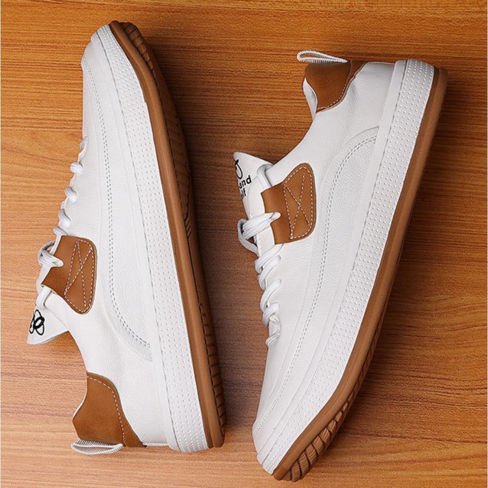 Fashion Sneakers Men's Autumn New Item Mens Leather Board Shoes Top Layer Cowhide Men Casual Shoes Man's Single Shoe Sneakers Trainers