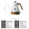 110V/220V Retro ceainic electric 1.0L Gooseneck ceainic gura subțire manuală cafetieră ibric încălzire rapidă ceainic cu termometru