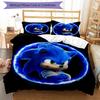 Sonic Blue Design Bed Bedding Set 1 Duvet Cover + 2 Pillowcases Soft Breathable Household Bed Linens